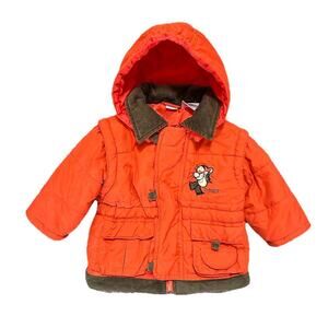 Vintage Winnie The Pooh Tigger Baby Winter Coat Jacket Orange 3-6 Months